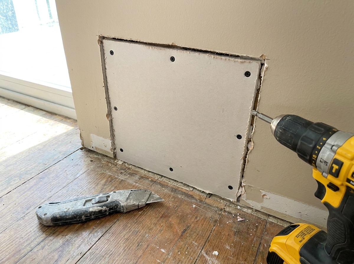 Neat drywall patch repair