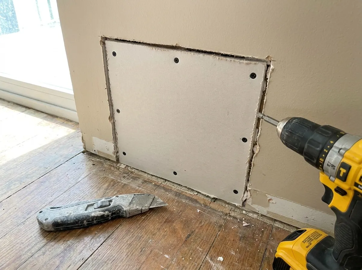 Neat drywall patch repair